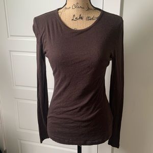 Brown JCrew Long Sleeve Crewneck